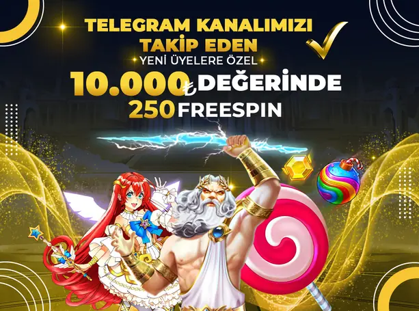 Telegram Kanalını Takip Eden Yeni Üyelere 250 Freespin